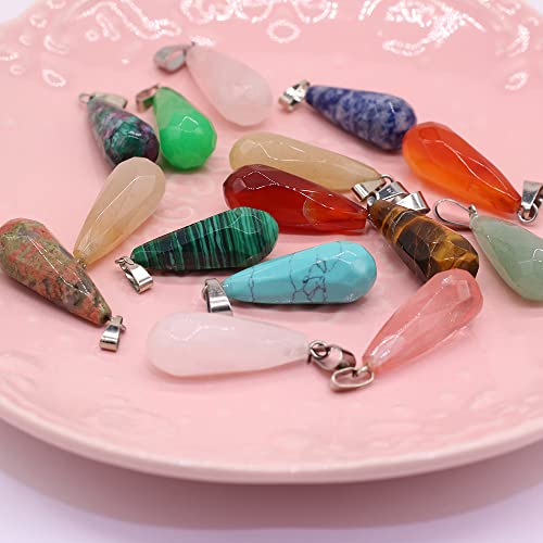 Quartz rose et unakite en pendentifs lot de 12 pour ateliers bijoux créatifs DIY