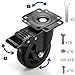 Yarlung 4 Pack 4 Inch Caster Wheels, Heavy Duty Swivel Plate Casters with Brake, 360° Rotating Dual Locking Caster No Noise PVC Wheel for Cart, Furniture, Workbench, Set of 1000 Lbs Load Capacity