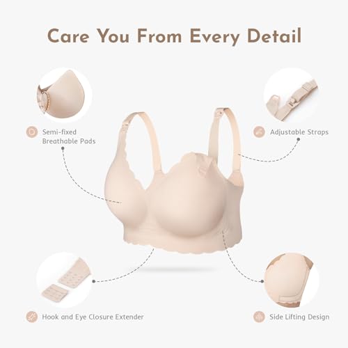 Image of Nursing Bras for Breastfeeding, Seamless Ultra Comfort Maternity Bra, Natural Shape Pregnancy Bras for Women
