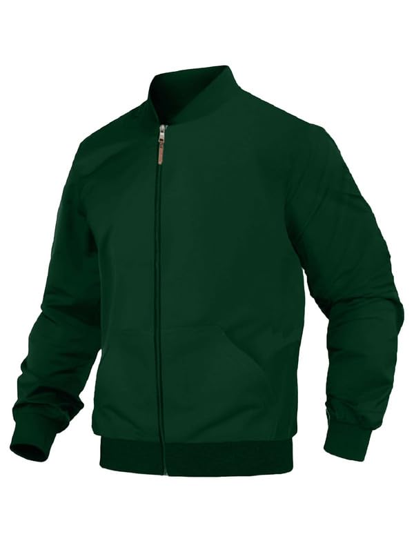 Plain Bomber Jacket/Zipper fleece bomber jacket for men and women-image-24