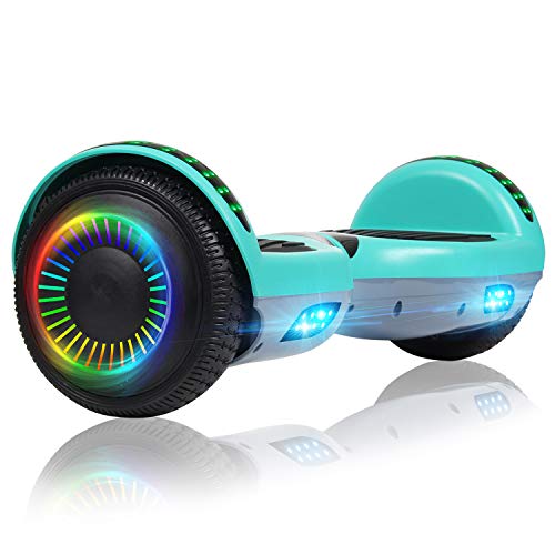 Felimoda 6.5 Inch Hoverboard w/Bluetooth Speaker(Green-Gray)