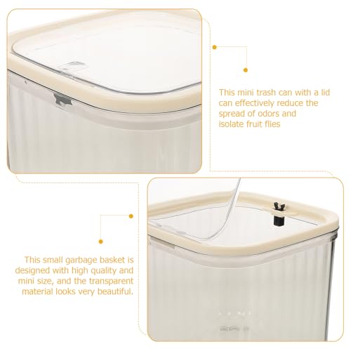 Bote de basura mini transparente de plástico con tapa miniatura 3