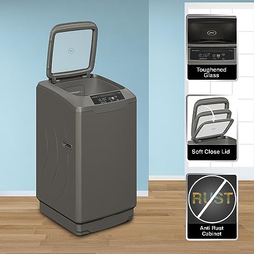 Image of Godrej 7.5 Kg 5 Star Fully-Automatic Top Loading Washing Machine (WTEON ALR C 75 5.0 ROGR, Royal Grey, Roller Coaster Wash Technology)