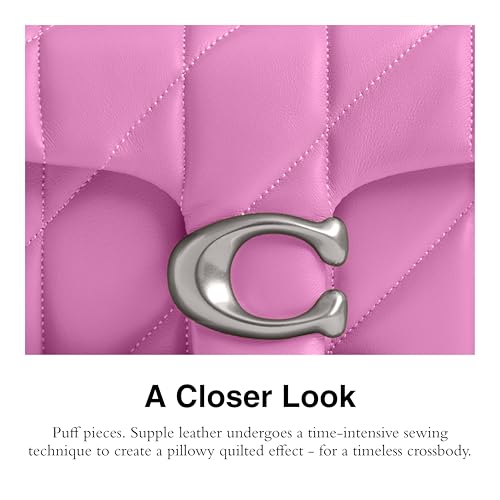 Coach Quilted Pillow Leather Tabby Wristlet with Chain, Fuschia4