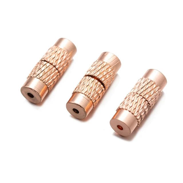 20pcs Brass Screw Twist Clasps Cord End Tip Connector Lock Closures for DIY Necklace Bracelet Jewelry Making Supplies Materials-Rose Gold