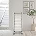 Seville Classics Large 6-Drawer Multipurpose Mobile Rolling Utility Storage Bin Organizer Cart, Frost White