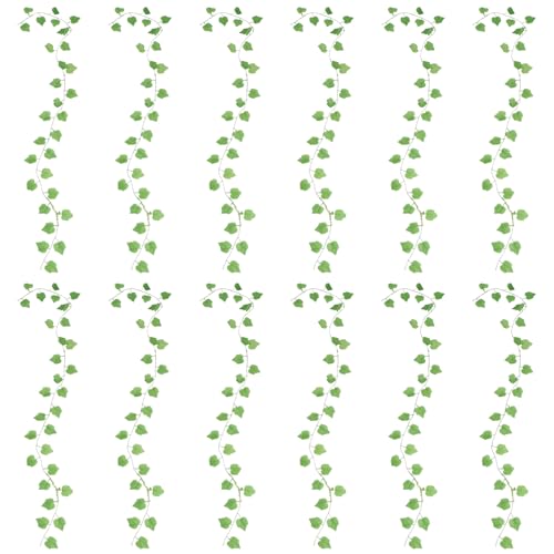BESPORTBLE Hojas De Parra De Imitación Verdes 12 Piezas Hojas De Planta Simulada De Ratán Decorativas para Decoración De Hogar Interior y Exterior