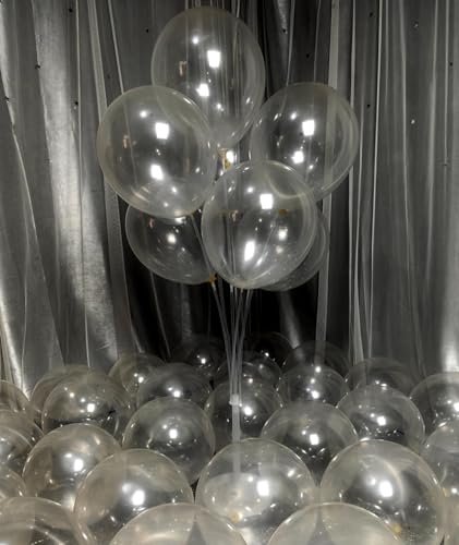 Image of 300 Pack Clear Balloons 12 Inch Latex Clear Latex Party Balloon Bulk for Various Party Events Decorations