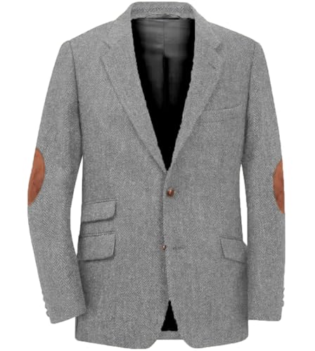 VENNYNG Men Dress Jackets Vintage Tweed Suit Blazer Single Breasted Sport Coat Jacket Business Casual Single Breasted Wedding4