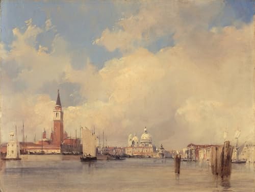 Toile peinture murale Vue avec San Giorgio Maggiore de Richard Parkes Bonington 60x90cm