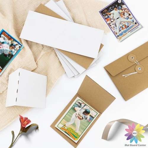 Image of Mat Board Center, 100 Sets 3x4.5 Graded Card Shipping Protector, Corrugated Packaging Pad, Folding Cardboard Sleeves for Trading Card Folders Mail Shipping Stiffeners, Cardboard Divider