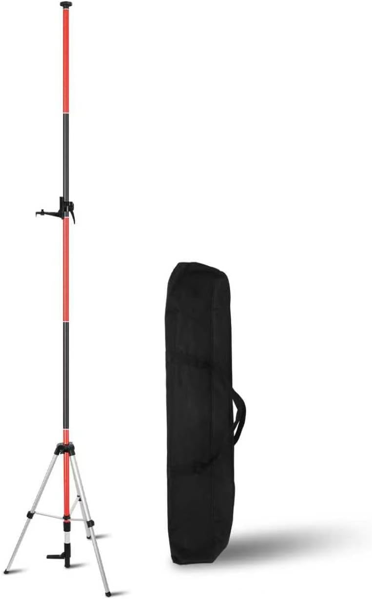 Telescoping Pole, Telescoping Laser Level Support Pole with Tripod and Mount for Lasers Level of Rotary and Line Lasers