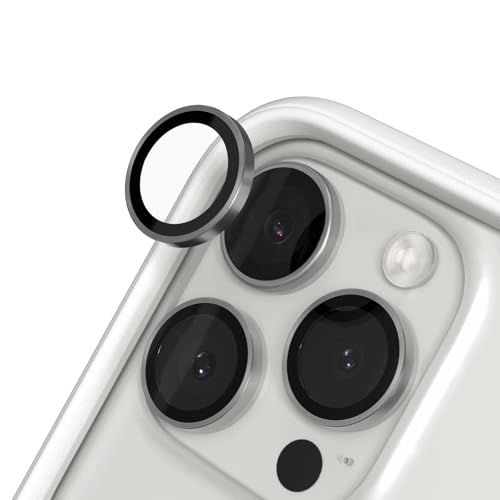 RhinoShield 9H Tempered Glass Kameraprotektoren, kompatibel mit [iPhone 16 Pro / 16 Pro Max] | Stoß- und Kratzfest, hohe Klarheit, explosionssicheren Schutz, Anti-Beschlag-Technologie - Titan Natur