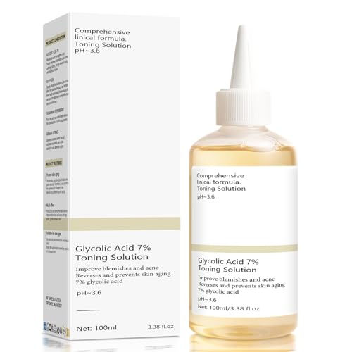 The INKEY List Ácido Glicólico 10% 100 ml 13 Acido Glicolico 7% Tonico Facial, Glycolic Acid Toning Resurfacing Solution, Cuidado de la Piel con Ácido Glicólico Para Todo Tipo de Piels, Elimina el Acne, Ilumina el Tono de la Piell