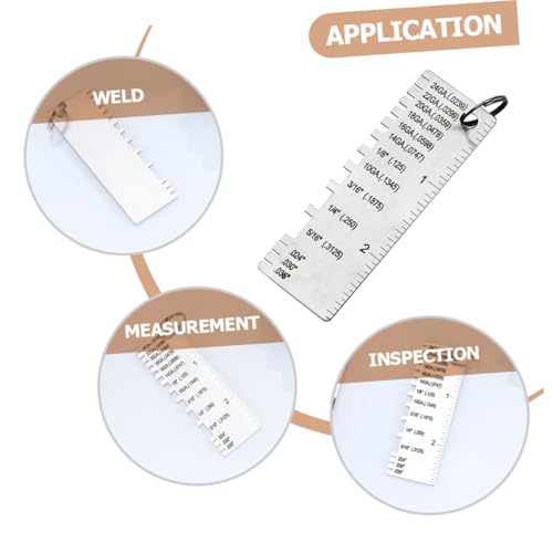 3 piezas de calibres de espesor para soldadura de acero inoxidable con medidas marcadas para inspección precisa y medición de espesor de metal miniatura 6