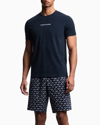 Emporio Armani Men's Bold Eagle Cotton Pajama Short and Tee Set2