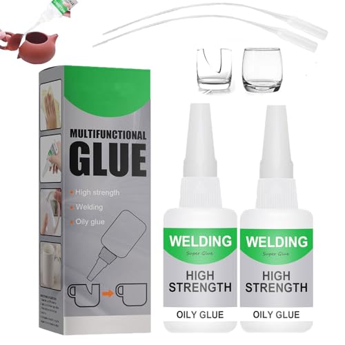 2Pack Super Glue All Purpose 2026 Multifunctional Fast Repair Welding High Strength Oily Glue Shoe Glue Welding Glue for Metal Plastic Wood Ceramics Leather Glass (2PCS)