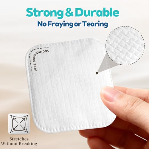 Vexlytra Soft Cotton Pads for Face(70 Count) - Lint-Free, Pressed Seam Design, Gentle on Sensitive Skin & Eyes, Perfect for Makeup Removal & Facial Cleansing