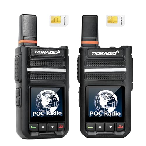 TIDRADIO TD-G18 Rapid Unlimited Range POC Radio 4G LTE Global Walkie Talkies Long Range Nationwide PTT Two Way Radios 6000+Miles for Family Logistics Company-2pcs with SIM Card