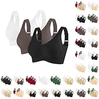 Generisch 3er Pack Push Up BH Damen Ohne Bügel,V-Ausschnitt Nahtlose Unterwäsche,Bequemer Klassische BHS Bralette mit Verstellbare Schultergurte,Weicher Vollständiger Bra Bügelloser