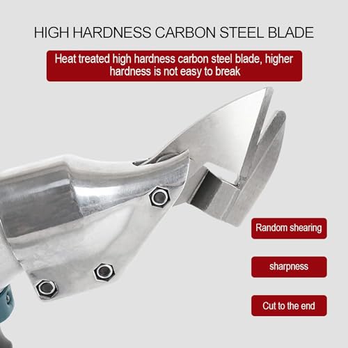 Tesoura elétrica sem fio para metal, prática, cabeça giratória de 360 °, tesoura elétrica, confortáv