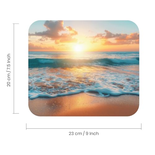 Image of TrendzyKart Premium Non-Slip Mouse Pad | Smooth Surface for Optical & Laser Mice | Anti-Skid Rubber Base | Office, Home & Gaming | Square Ocean Glow Design