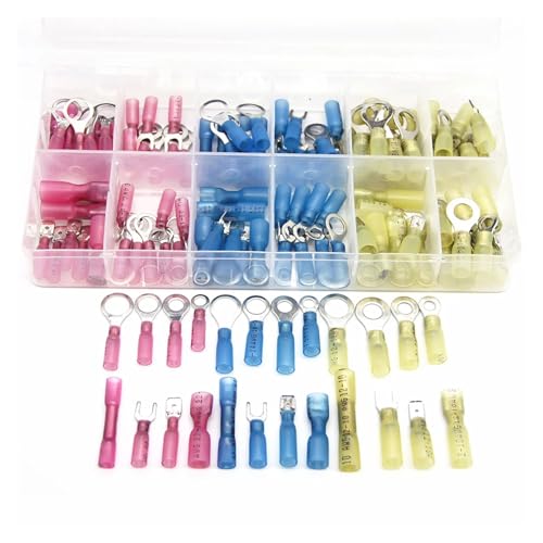 Conectores de cable impermeables con aislamiento termorretractil y terminales de engaste, 120 uds 2