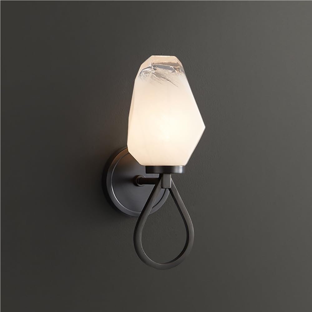 HXYSXHJUO Frosted Crystal Glass Hallway Wall Lamp Black White Sconce Vintage Industrial Farmhouse Sconces Bathroom Mid Century Modern Brass Light Fixture For Bedroom Livi