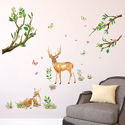 Wondever Adesivi Murali Animali Foresta Cervi