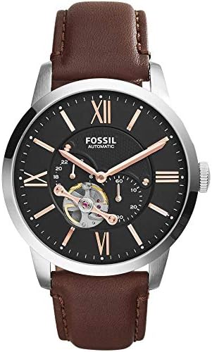 Fossil Townsman Men’s Automatic Watch with Mechanical Movement and Skeleton Dial
