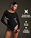 IUGA Long Sleeve Bodysuits for Women Crew Neck Body suit Women's Slimming Basic Tummy Control Bodysuit Tops