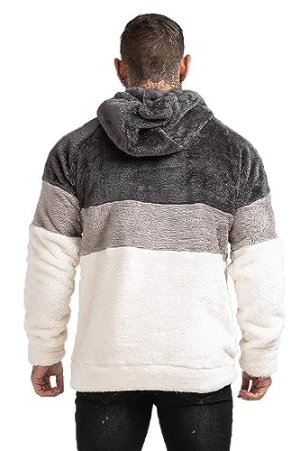 Image of GINGTTO Men's Fuzzy Sherpa Sweatshirt Fashion Pullover Fleece Hoodies