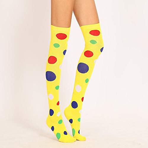 Image of Thigh High Socks for Women Girls Fancy Colorful Polka Dot Over the Knee Stockings Long Socks 1 Pack
