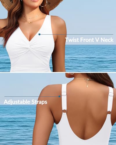 Most Flattering Swimsuit for Big Belly: The Secret That Changed Everything (11 Expert-Tested Winners + Transformation Kit) 14 Holipick White Women Tummy Control One Piece Swimsuit - Push Up Bathing Suit Full Coverage Slimming Swimwear M