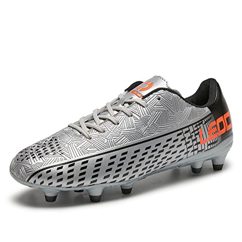 Best Material for Football Boots: Your Ultimate Guide 11 LEOCI Soccer Cleats for Women's and Men's Outdoor Unisex Football Shoes Firm Rugby Boots Silver-Black