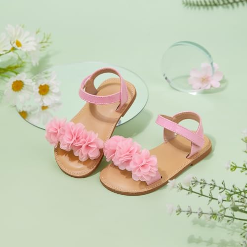 Image of Otter MOMO Girls Open Toe Princess Flat Sandals with Comfort Sole Summer Sandals
