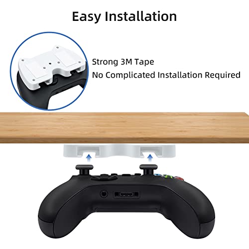 Mcbazel Under Desk Mount For Xbox Series X/S, Xbox One X/S, Xbox Elite 1/2, Xbox One, Xbox 360, Switch Pro Controller, Table Stand Holder Compatible With Xbox And Switch Pro Controller - White #TOP4