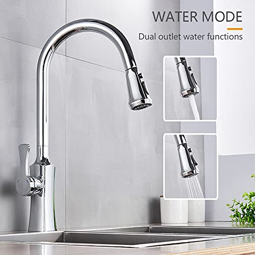 Robinet de cuisine mitigeur eau chaude et froide or brossé ergonomique