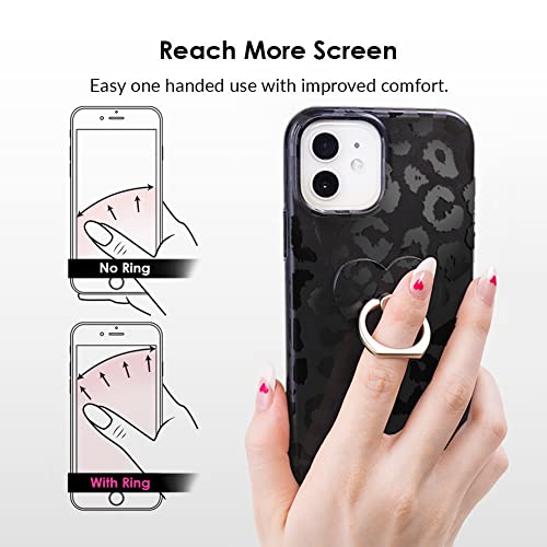 Image of Velvet Caviar Cell Phone Ring Holder - Finger Ring & Stand - Improves Phone Grip Compatible with iPhone, Galaxy, Most Smartphones (Black Leopard)