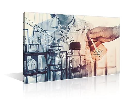 Image of 1 Panels Clinical Laboratory Wall Art Laboratory Research Concept Wall Pictures Posters & Prints Medical Prints for Wall Decor Giclee Wooden Framed Gallery-Wrapped Ready to Hang (12 inch Wx18 H)