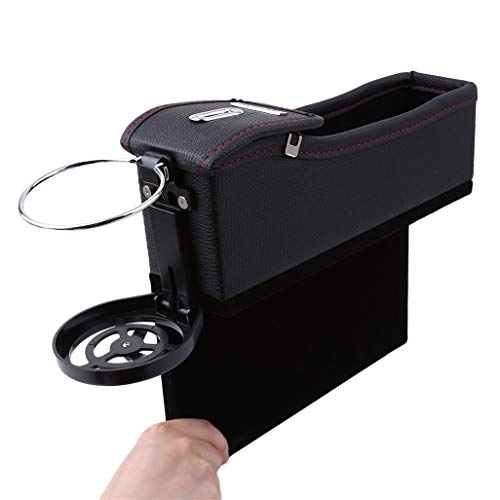 WEILYDF Aufbewahrungsbox Multifunktionale Leder Autositz Organizer Einfache Durable Cup Münze USB Ladelinie Aufbewahrungsbehälter,Passagier Seite