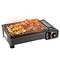 Wimdoyily Propane Grill Portable,Portable Gas Grill Butane Stove, Portable Tabletop bbq Grill,Korean bbq Grill for Outdoor Cooking Camping Cooking With Carry Case(Black)