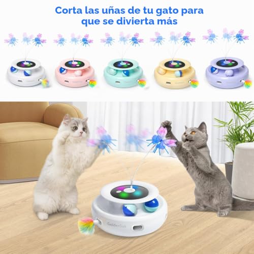 Miniatura 5 de Goldensun Juguete Para Gatos Con Mariposas Reemplazables, 3 Piezas De Tela Segura Y Hecha A Mano