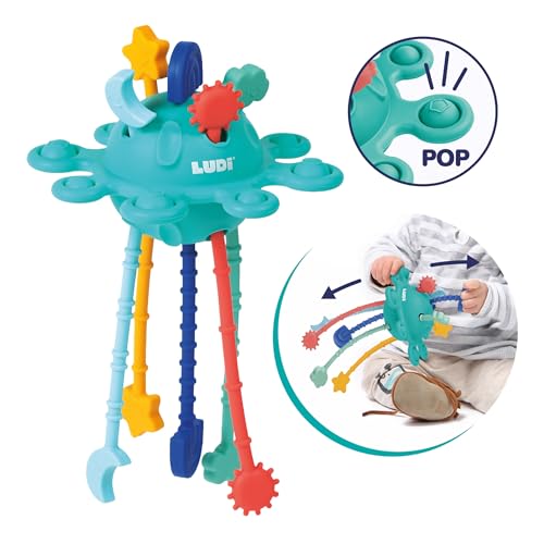 LUDI - Zippy Toy - Multisensorisches Silikon-Babyspielzeug - Weich & ergonomisch - Ab 10 Monaten - Verschiedene Texturen - Fördert Motorik… – Ansicht 6
