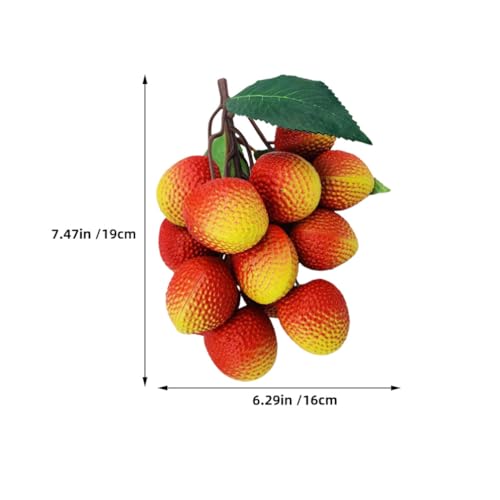 HOLIDYOYO 2 Bunches Artificial Lychee Fake Fruit Lifelike Simulation Litchi Bundle Realistic Plastic Faux Fruit Model Fruit Figurine for Shop Decoration Photo Props