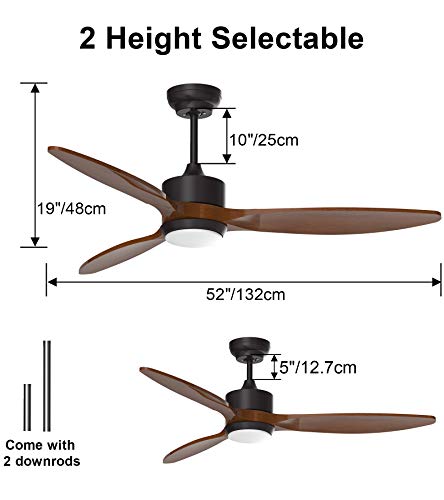 Ovlaim-52-Inch-Modern-Ceiling-Fan-with-LED-Light-Remote-Control-3-Walnut-Timber-Blades-6-Speed-3-Color-Temperature-Changeable-Noise-Free-DC-Motor-for-Living-Room-Bedroom-Brown