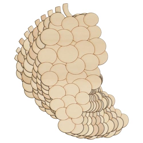 Lot de 10 grappes de raisin en bois de 3 mm d'épaisseur (20 x 10,8 cm, sans trou)