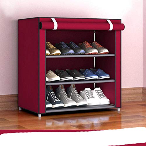 EUIWTUAJVN R Meuble à chaussures pour couloir, rangement de chaussures - Rouge - 3 l