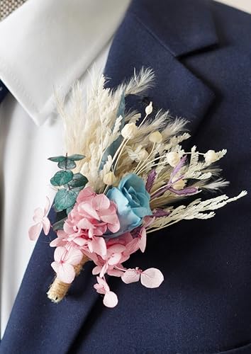 Bridal Boutonniere, flores ornamentales para boda miniatura 5