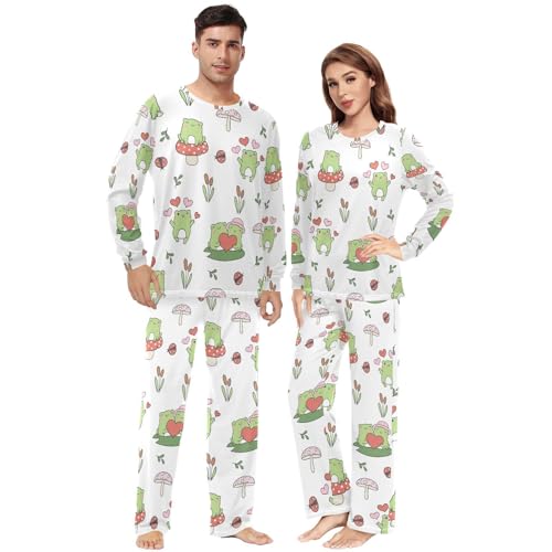 VIGTRO Unisex Pajama Set Long Sleeve Sleepwear Couples Matching Pajamas Sets, 2 Piece Pj Sets with Pockets for Women Men